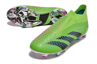 Adidas Predator Accuracy+ FG High-Tops Soccer Cleats - Green/Blue/Black