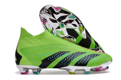 Adidas Predator Accuracy+ FG High-Tops Soccer Cleats - Green/Blue/Black