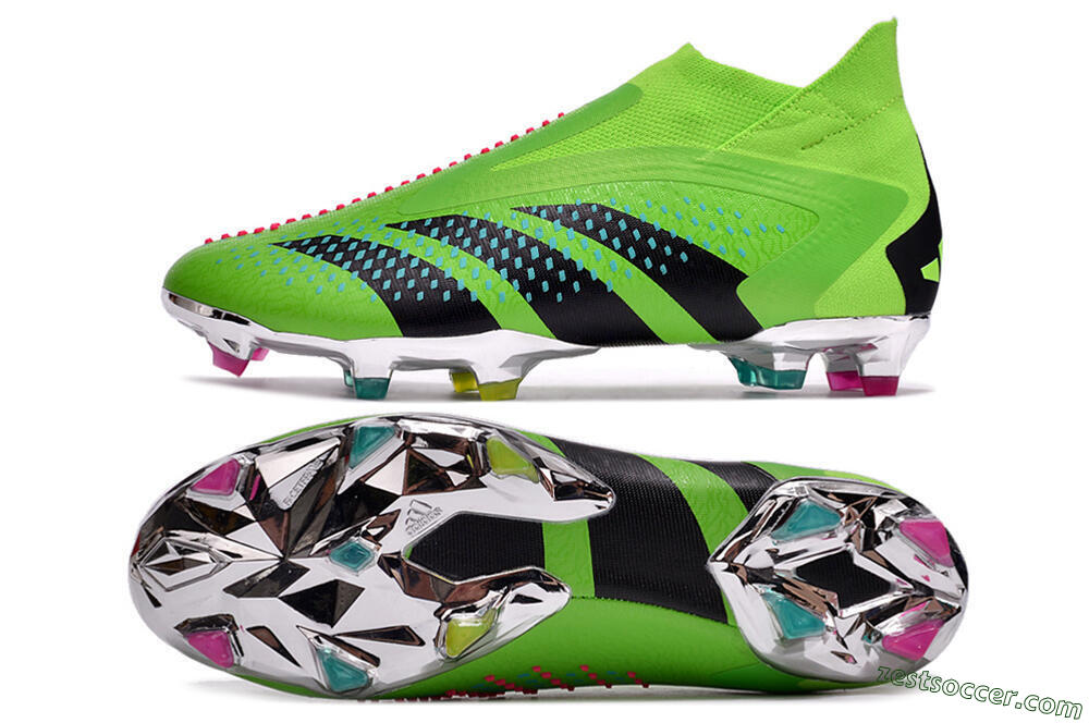Adidas Predator Accuracy+ FG High-Tops Soccer Cleats - Green/Blue/Black 1
