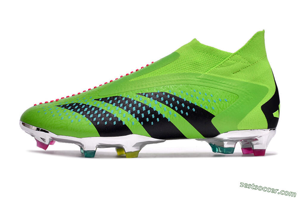 Adidas Predator Accuracy+ FG High-Tops Soccer Cleats - Green/Blue/Black 2
