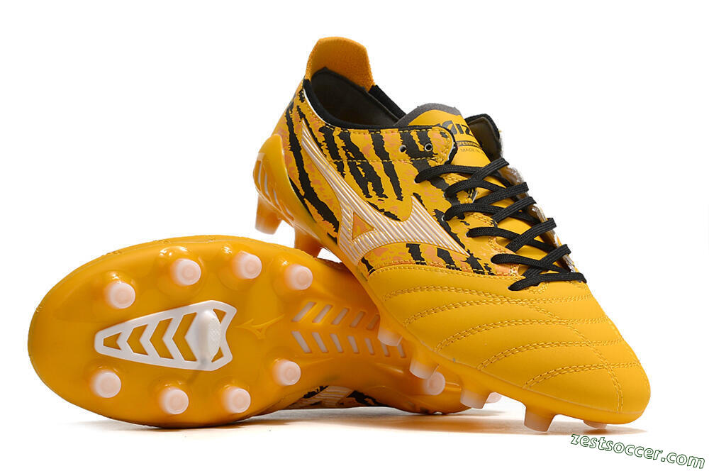 Mizuno Morelia Neo 3 Pro FG Low-Tops Soccer Cleats - Yellow/Black/White 4