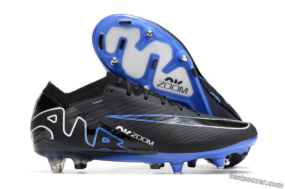 Nike Air Zoom Mercurial Vapor 15 Elite SG Low-Tops Soccer Cleats - Black/Blue/White 0
