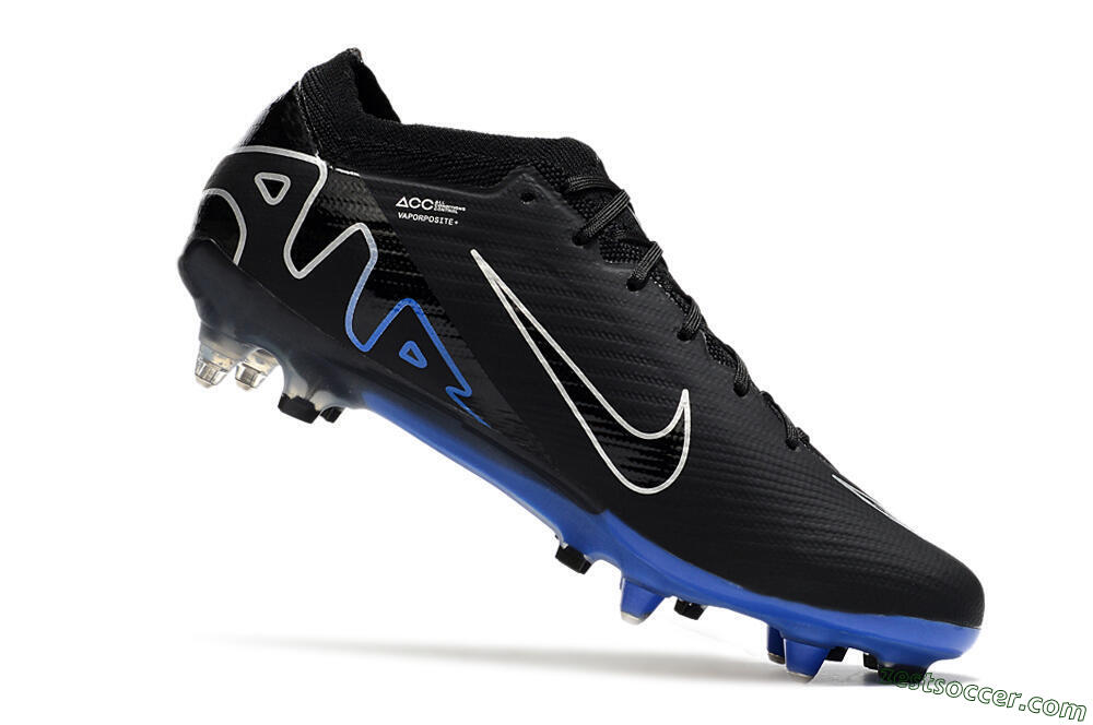 Nike Air Zoom Mercurial Vapor 15 Elite SG Low-Tops Soccer Cleats - Black/Blue/White 4