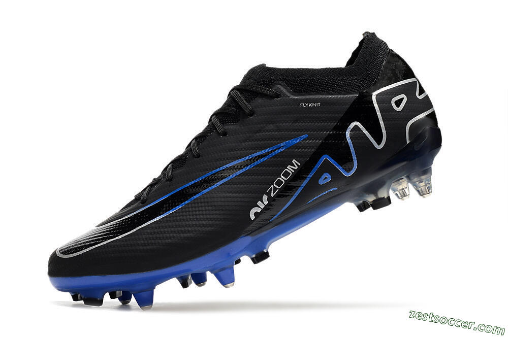 Nike Air Zoom Mercurial Vapor 15 Elite SG Low-Tops Soccer Cleats - Black/Blue/White 5