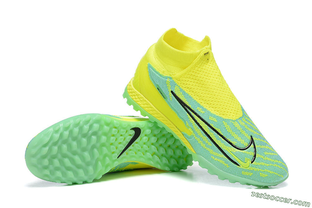 Nike Phantom GX Elite DF TF High-Tops Soccer Shoes - Blue/Black/Yellow 4