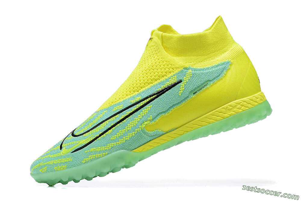 Nike Phantom GX Elite DF TF High-Tops Soccer Shoes - Blue/Black/Yellow 7