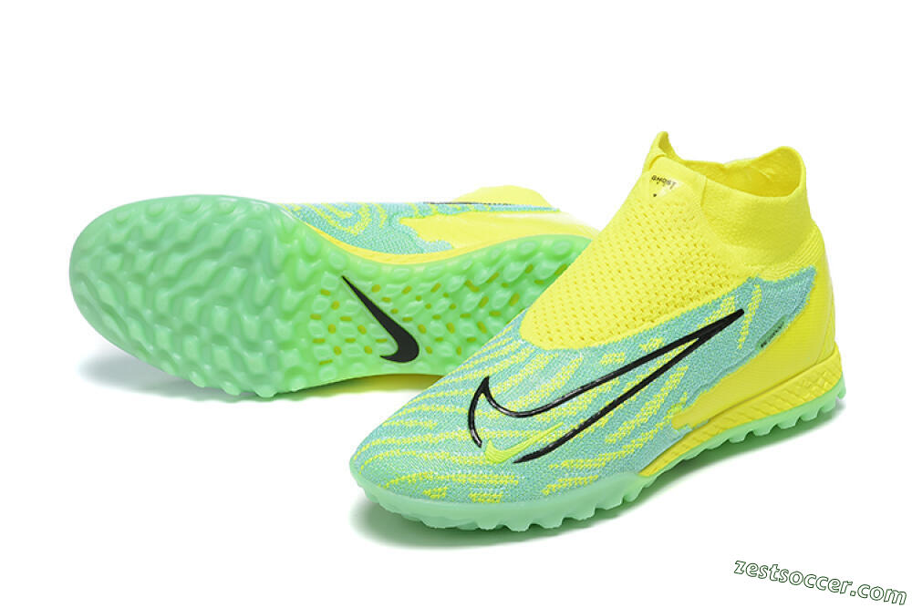Nike Phantom GX Elite DF TF High-Tops Soccer Shoes - Blue/Black/Yellow 3