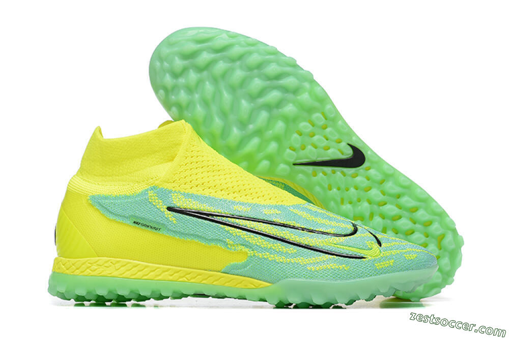 Nike Phantom GX Elite DF TF High-Tops Soccer Shoes - Blue/Black/Yellow 0