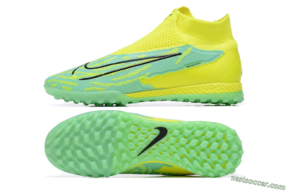 Nike Phantom GX Elite DF TF High-Tops Soccer Shoes - Blue/Black/Yellow 1