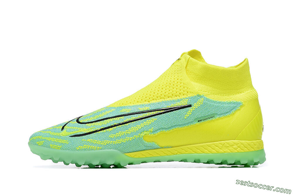 Nike Phantom GX Elite DF TF High-Tops Soccer Shoes - Blue/Black/Yellow 2