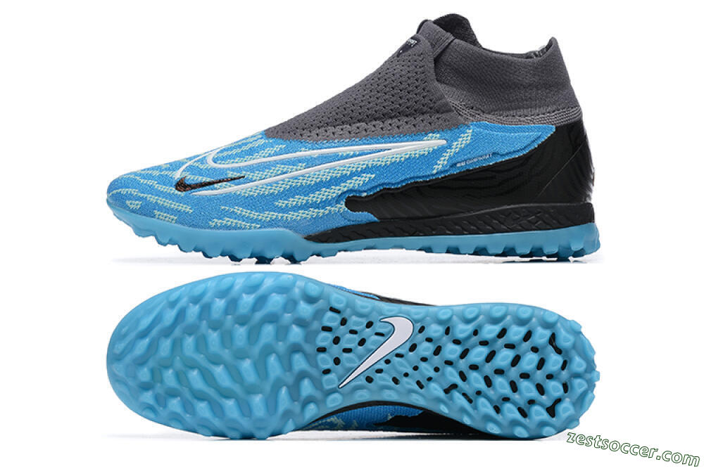 Nike Phantom GX Elite DF TF High-Tops Soccer Shoes - Blue/White/Black 1