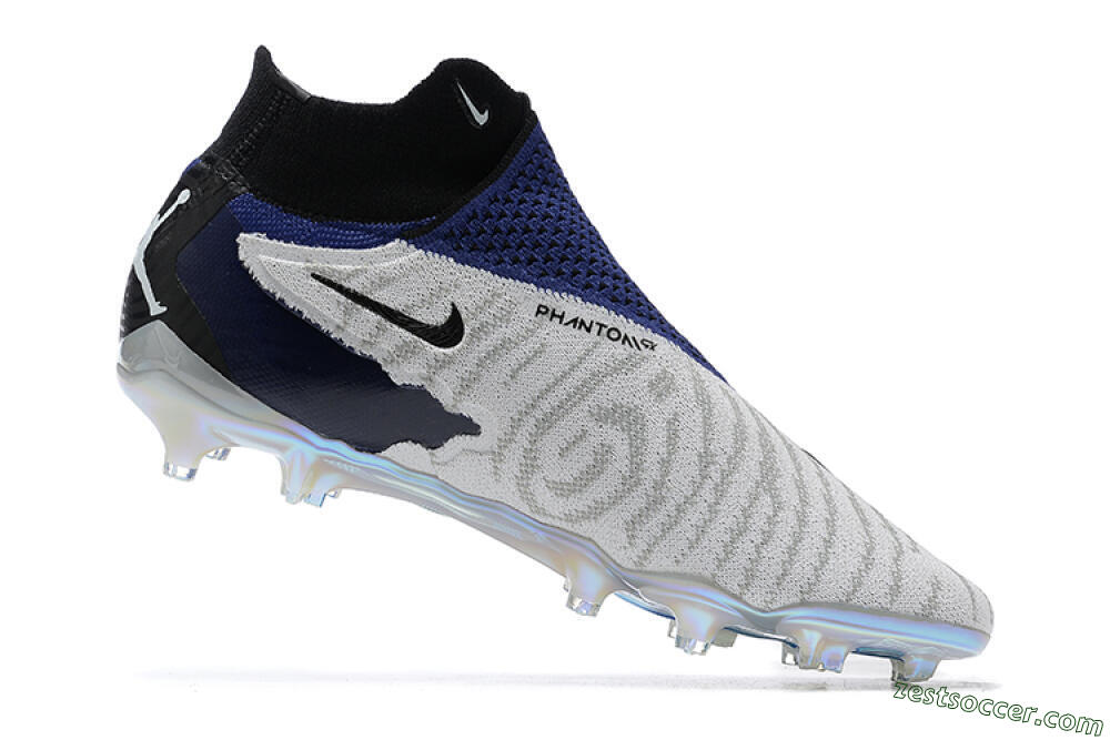 Nike Phantom GX Elite DF FG High-Tops Soccer Cleats - White/Black/Blue 6
