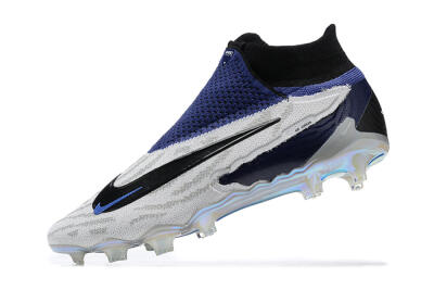 Nike Phantom GX Elite DF FG High-Tops Soccer Cleats - White/Black/Blue