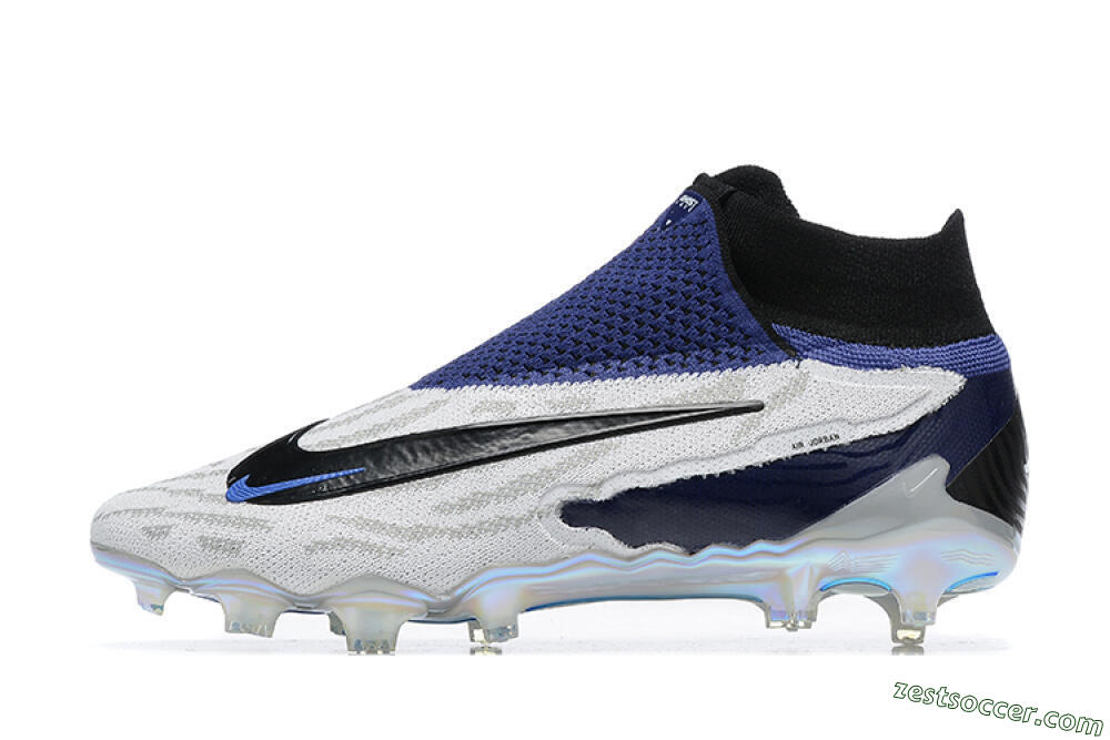 Nike Phantom GX Elite DF FG High-Tops Soccer Cleats - White/Black/Blue 2