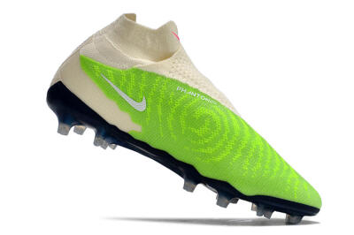 Nike Phantom GX Elite DF Link FG High-Tops Soccer Cleats - Green/White/Beige