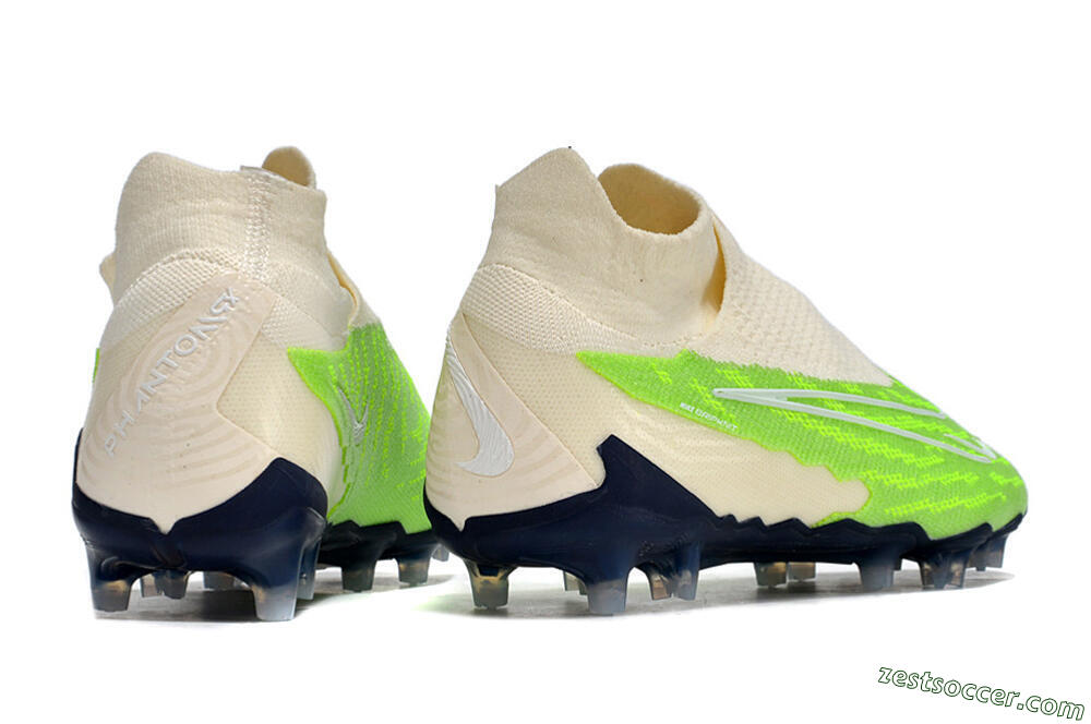 Nike Phantom GX Elite DF Link FG High-Tops Soccer Cleats - Green/White/Beige 6