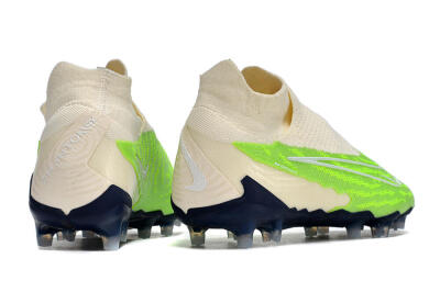 Nike Phantom GX Elite DF Link FG High-Tops Soccer Cleats - Green/White/Beige