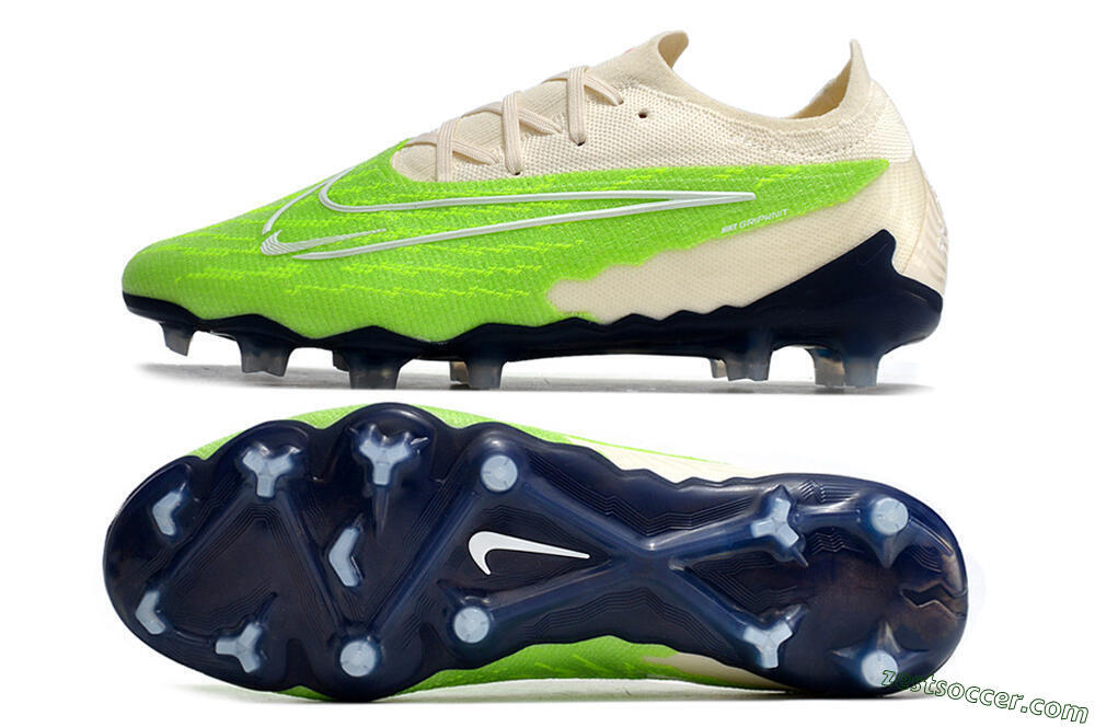 Nike Phantom GX Elite FG Low-Tops Soccer Cleats - Green/White/Beige 1