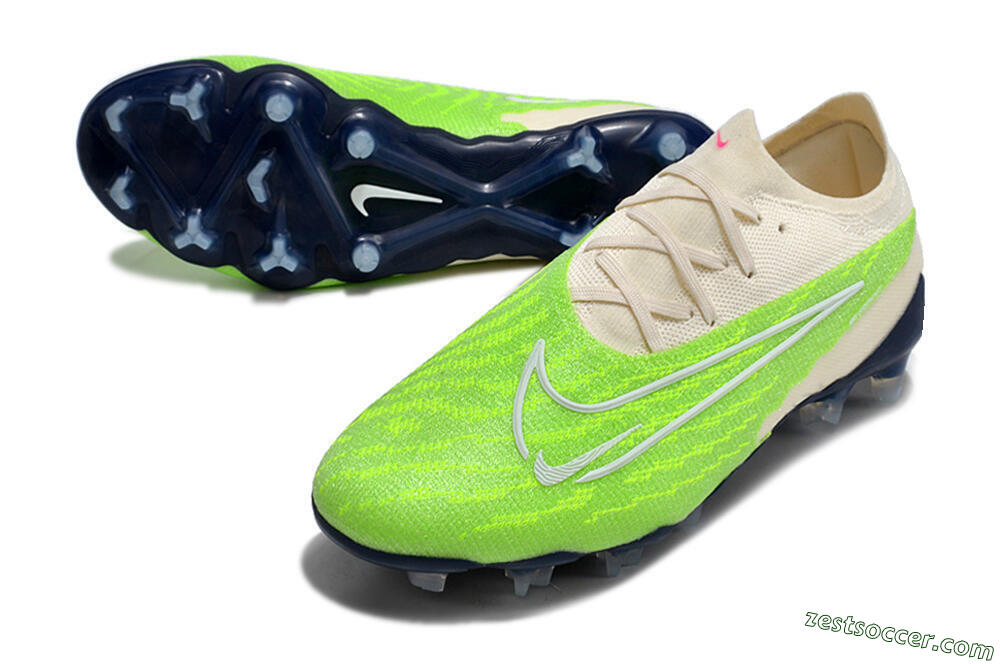 Nike Phantom GX Elite FG Low-Tops Soccer Cleats - Green/White/Beige 3