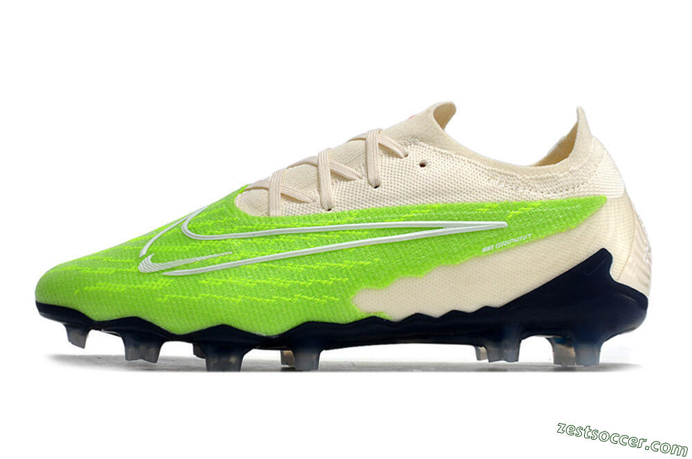 Nike Phantom GX Elite FG Low-Tops Soccer Cleats - Green/White/Beige 2