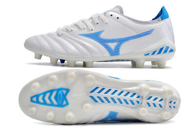 Mizuno Morelia Neo 3 Pro FG Low-Tops Soccer Cleats - White/Blue/White