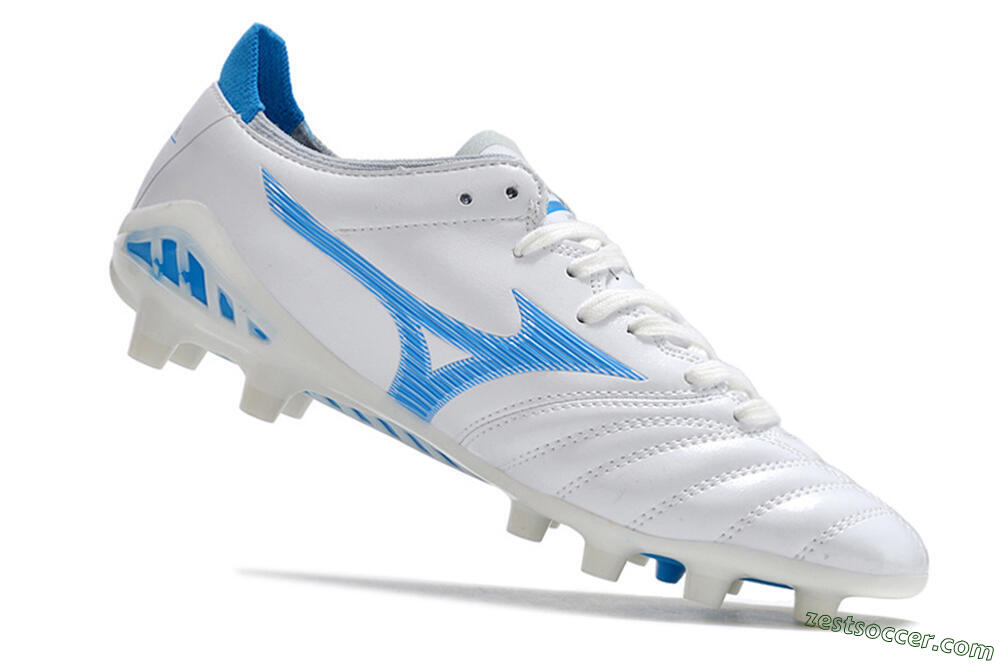 Mizuno Morelia Neo 3 Pro FG Low-Tops Soccer Cleats - White/Blue/White 4