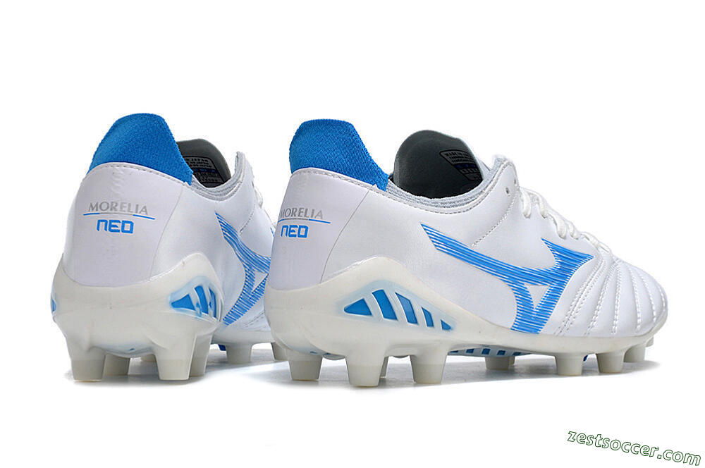 Mizuno Morelia Neo 3 Pro FG Low-Tops Soccer Cleats - White/Blue/White 6