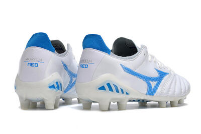 Mizuno Morelia Neo 3 Pro FG Low-Tops Soccer Cleats - White/Blue/White