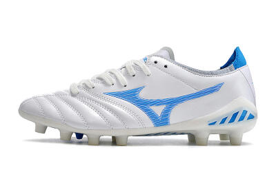 Mizuno Morelia Neo 3 Pro FG Low-Tops Soccer Cleats - White/Blue/White