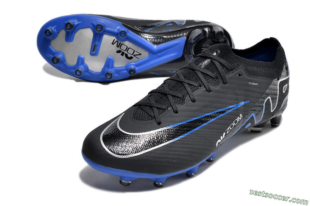 Nike Air Zoom Mercurial Vapor 15 Elite AG Low-Tops Soccer Cleats - Black/Blue/White 3