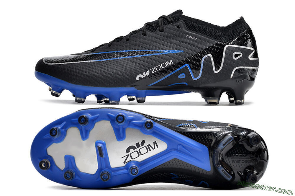 Nike Air Zoom Mercurial Vapor 15 Elite AG Low-Tops Soccer Cleats - Black/Blue/White 1