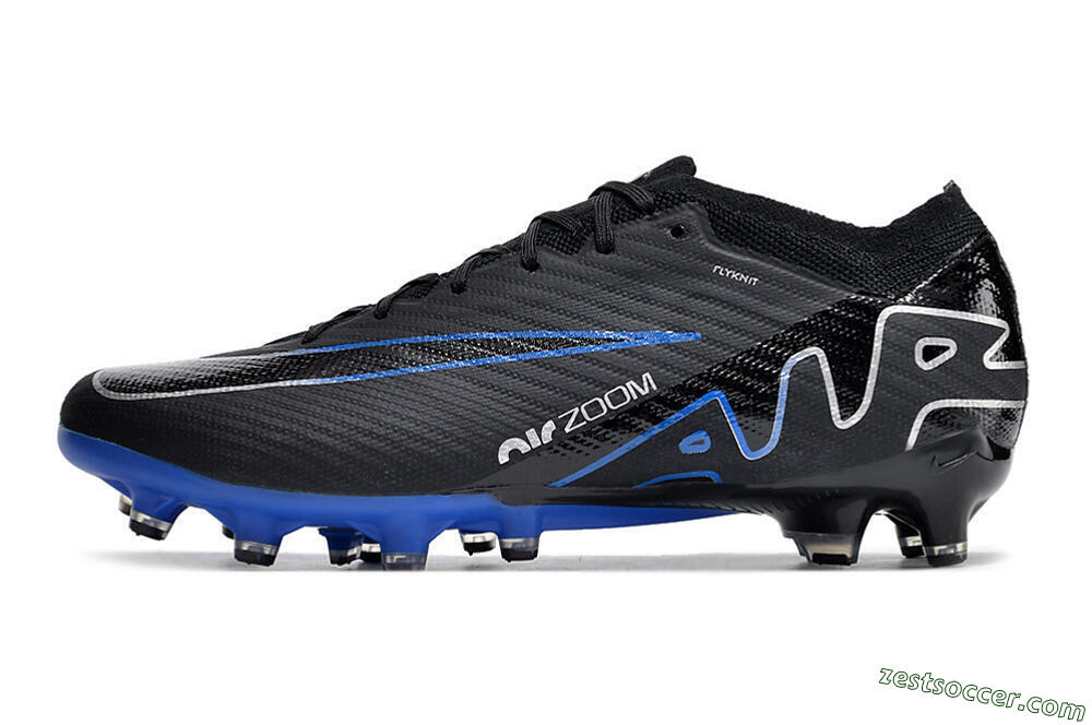 Nike Air Zoom Mercurial Vapor 15 Elite AG Low-Tops Soccer Cleats - Black/Blue/White 2