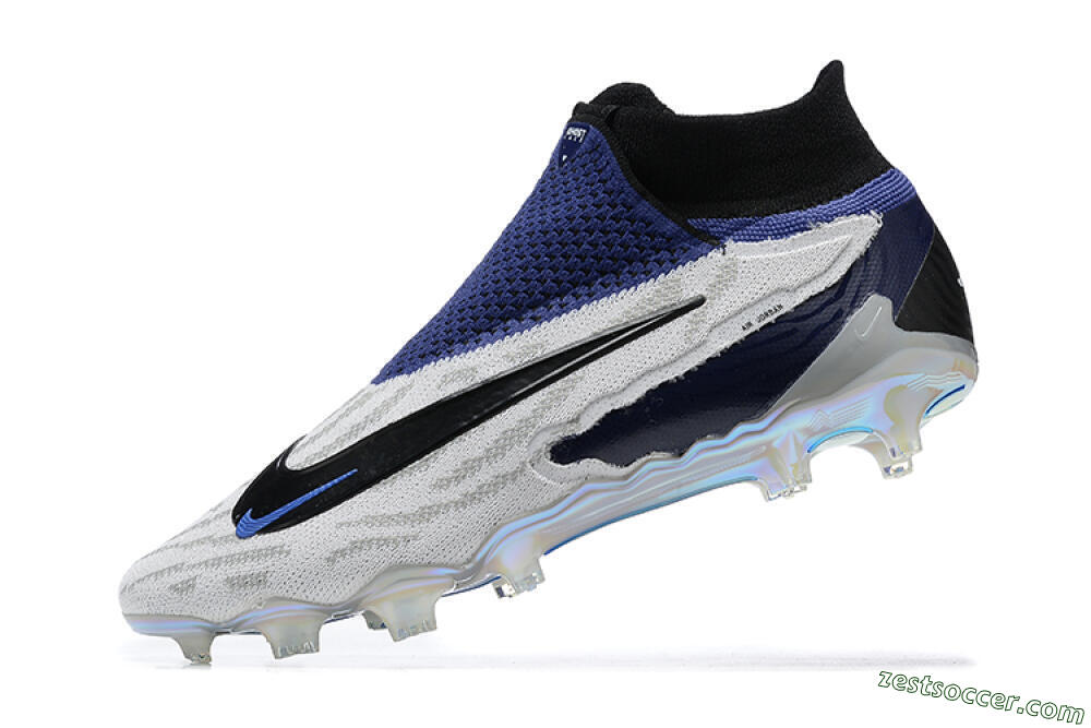 Nike Phantom GX Elite DF FG High-Tops Soccer Cleats - White/Black/Blue 7