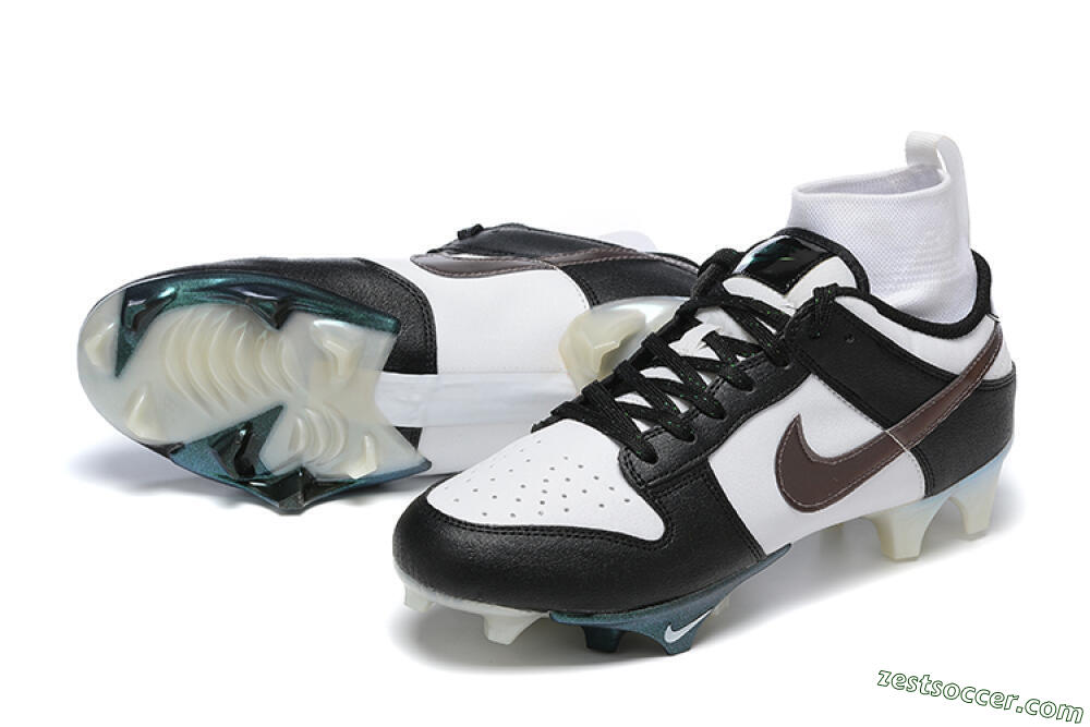 Nike Mercurial Vapor Ede Dunk Panda FG High-Tops Soccer Cleats - White/Black/Brown 3
