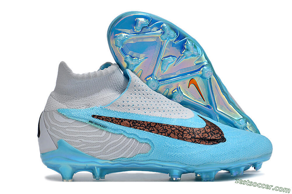 Nike Phantom GX Elite DF FG High-Tops Soccer Cleats - Blue/White/Black 0