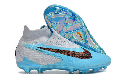 Nike Phantom GX Elite DF FG High-Tops Soccer Cleats - Blue/White/Black