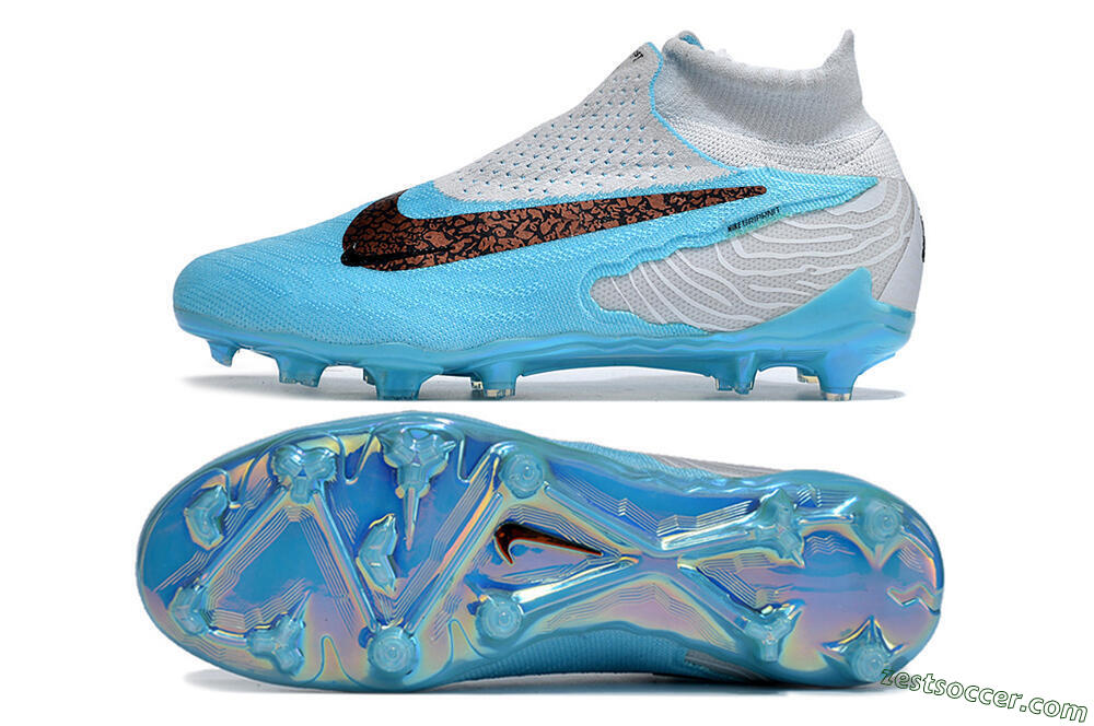 Nike Phantom GX Elite DF FG High-Tops Soccer Cleats - Blue/White/Black 1