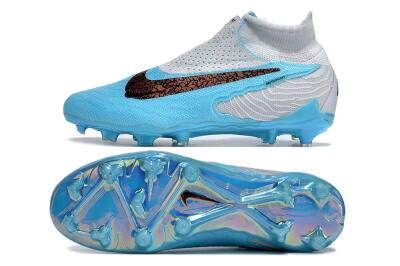 Nike Phantom GX Elite DF FG High-Tops Soccer Cleats - Blue/White/Black
