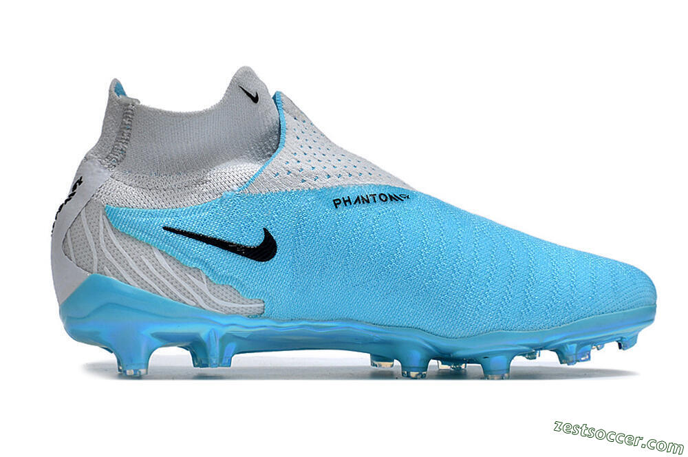 Nike Phantom GX Elite DF FG High-Tops Soccer Cleats - Blue/White/Black 7