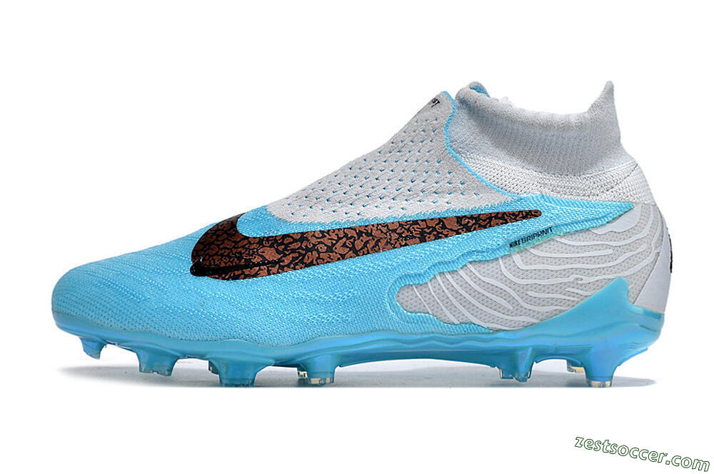 Nike Phantom GX Elite DF FG High-Tops Soccer Cleats - Blue/White/Black 2