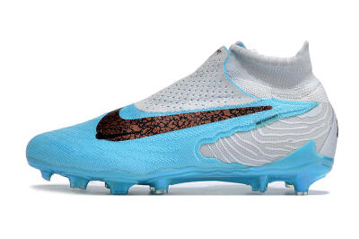 Nike Phantom GX Elite DF FG High-Tops Soccer Cleats - Blue/White/Black