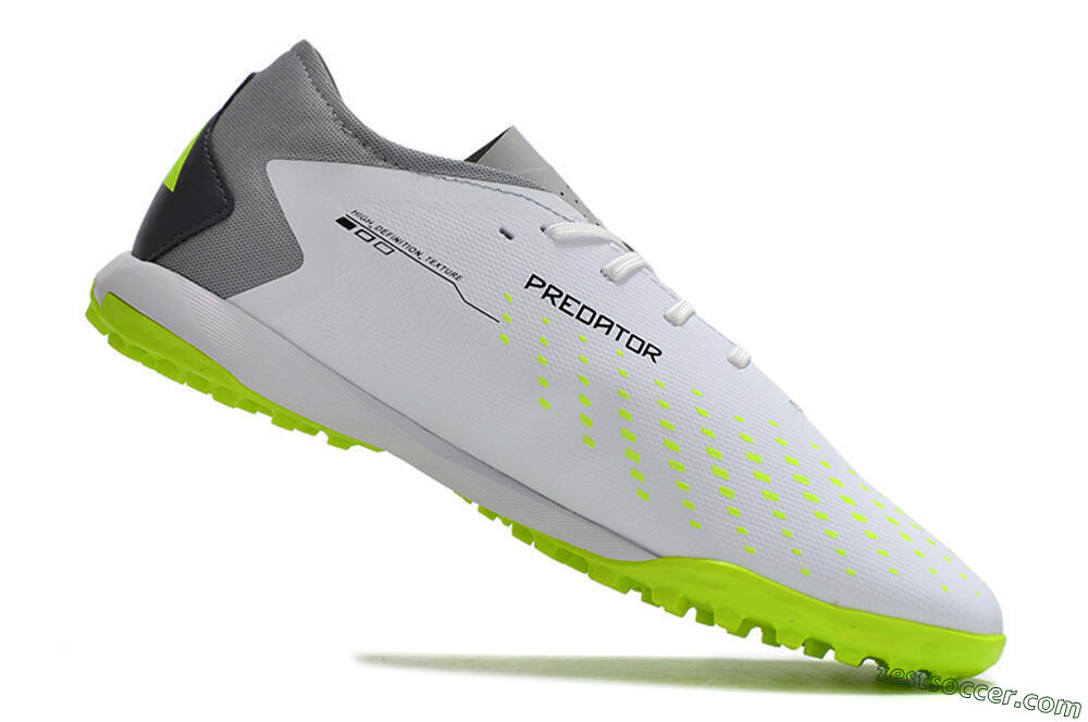 Adidas Predator Accuracy.3 TF Low-Tops Soccer Shoes - White/Black/Green/Grey 4