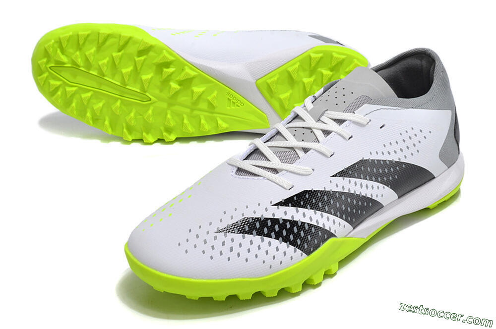 Adidas Predator Accuracy.3 TF Low-Tops Soccer Shoes - White/Black/Green/Grey 3