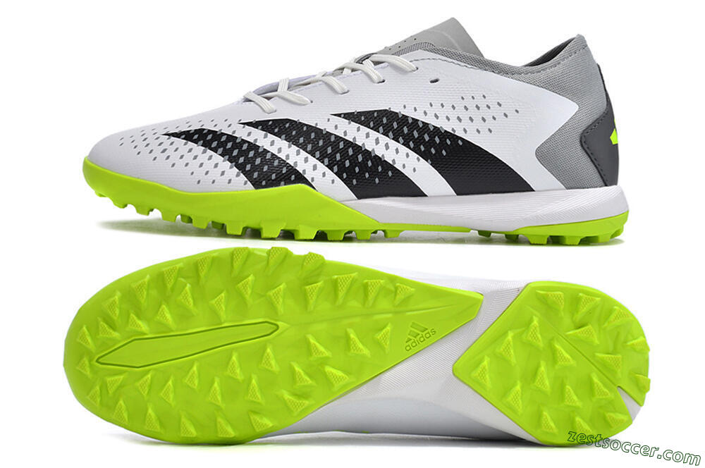 Adidas Predator Accuracy.3 TF Low-Tops Soccer Shoes - White/Black/Green/Grey 1