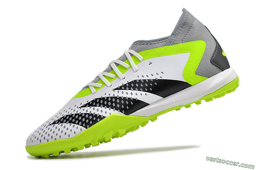 Adidas Predator Accuracy.3 TF High-Tops Soccer Shoes - White/Black/Green/Grey 5