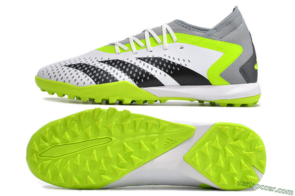 Adidas Predator Accuracy.3 TF High-Tops Soccer Shoes - White/Black/Green/Grey 1