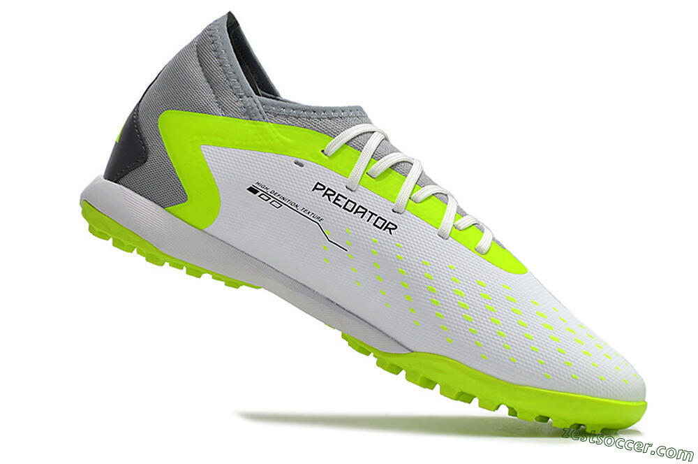 Adidas Predator Accuracy.3 TF High-Tops Soccer Shoes - White/Black/Green/Grey 4