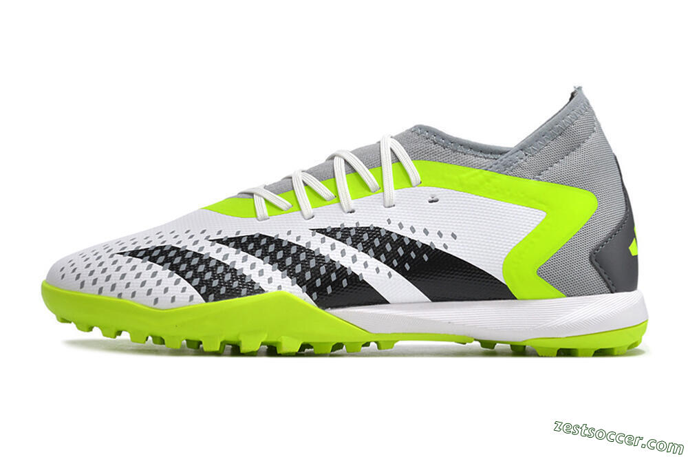 Adidas Predator Accuracy.3 TF High-Tops Soccer Shoes - White/Black/Green/Grey 2