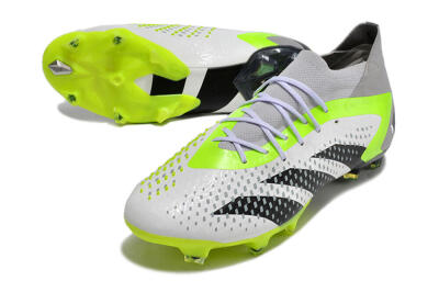 Adidas Predator Accuracy.1 FG High-Tops Soccer Cleats - White/Black/Green/Grey