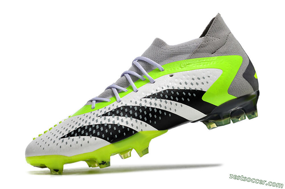 Adidas Predator Accuracy.1 FG High-Tops Soccer Cleats - White/Black/Green/Grey 5